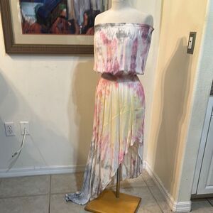 STORIA Cotton Off-Shoulder Tie-Dye Dress Size Small